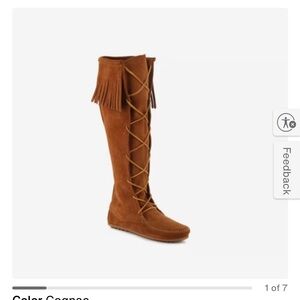 Minnetonka Brown Lace-Up Fringe Boots